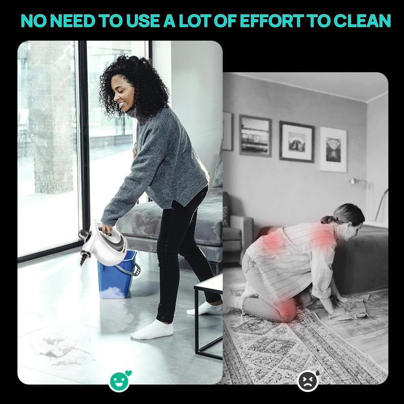 Redhut [2025] Pressurized Handheld Multi-Surface Natural Steam Cleaner with 12 Pcs Accessories Powerful, Chemical-Free, Steamer for Home and Car, Cleaning Washing Machine, Air Conditioner, Kitchen, Summerclean Appliances Tool Household