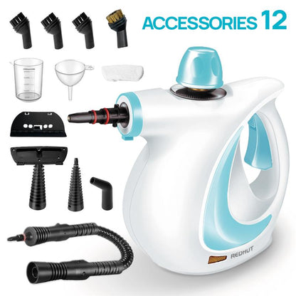 Redhut [2025] Pressurized Handheld Multi-Surface Natural Steam Cleaner with 12 Pcs Accessories Powerful, Chemical-Free, Steamer for Home and Car, Cleaning Washing Machine, Air Conditioner, Kitchen, Summerclean Appliances Tool Household