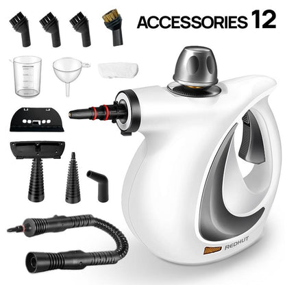 Redhut [2025] Pressurized Handheld Multi-Surface Natural Steam Cleaner with 12 Pcs Accessories Powerful, Chemical-Free, Steamer for Home and Car, Cleaning Washing Machine, Air Conditioner, Kitchen, Summerclean Appliances Tool Household